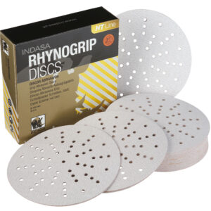 Indasa Rhynogrip HT Line Aluminium Oxide Self-Grip Discs 150mm Ultravent - Pack of 50 - Image 1