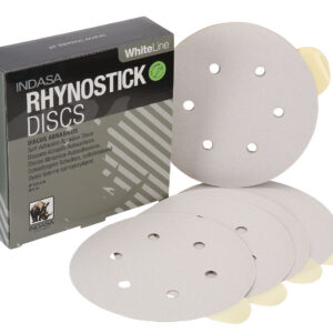 Indasa Rhynostick Whiteline Aluminium Oxide Self-Adhesive Discs 150mm 6 Hole  - Pack of 50