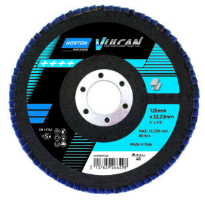 Norton R842 Vulcan Zirconia Angled Flap Discs 115mm x 22mm  - Pack of 10