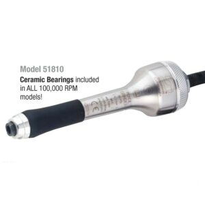 Dynabrade 51813 .1 hp Straight-Line Pencil Grinder 100,000 RPM, Turbine Air Motor, Rear Exhaust, 3 mm Collet