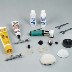 Dynabrade 53465 3" (76 mm) Dia. Right Angle Rotary Buffer Versatility Kit .4 hp, 3,200 RPM, Rear Exhaust, 3/8"-24 Spindle Thread
