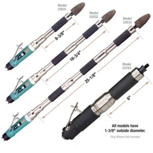 Dynabrade 53521 Straight-Line Extension Grinder 1 hp, Straight-Line, 3,400 RPM, Rear Exhaust, 1/2"-20 Spindle Thread