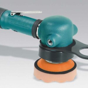 Dynabrade 57126 3" (76 mm) Dia. Dynabuffer Random Orbital Polisher .16 hp, 7,000 RPM, Rear Exhaust, 14 mm Dia. Orbit, 5/16"-24 Female Thread