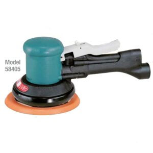 Dynabrade 58400 5" (127 mm) Dia. Two-Hand Dynorbital® Random Orbital Sander, Non-Vacuum .45 hp, 12,000 RPM, 3/16" (5 mm) Dia. Orbit, Rear Exhaust