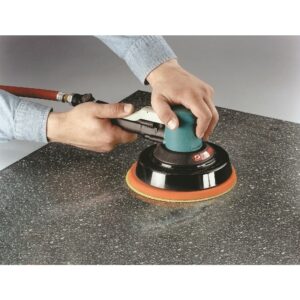 Dynabrade 58410 8" (203 mm) Dia. Two-Hand Dynorbital® Random Orbital Sander, Non-Vacuum .45 hp, 10,000 RPM, 3/16" (5 mm) Dia. Orbit, Rear Exhaust