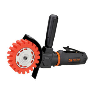 Dynabrade NZ1 Nitro Series™ Nitrozip Eraser Wheel Surface Prep Tool .5hp, Right Angle, 3500rpm, Belt Driven, Rear Exhaust