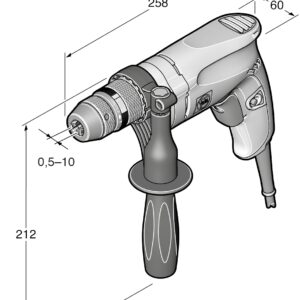 Fein Corded BOP6 Rotary Hand Drill 230v (incl Case) - (72055261000) - Image 3