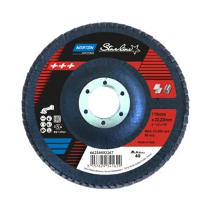 Norton Starline Zirc Flapdiscs - 115mm x 22.23mm - (Pack of 10)